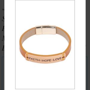 Faith Hope Love Magnetic Lock Bracelet- Brown